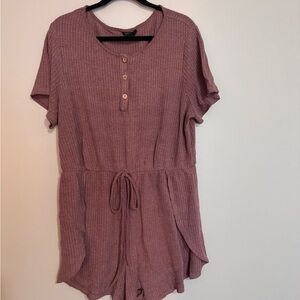 Women's Mauve Button-Up Romper